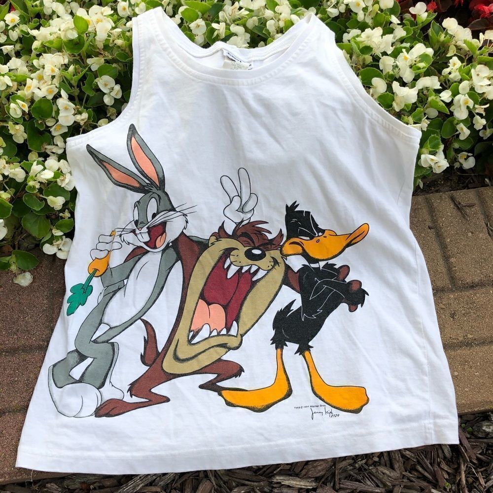 Jerry Leigh Vintage Looney Tunes tank Bugs & Daffy Tasmanian Devil